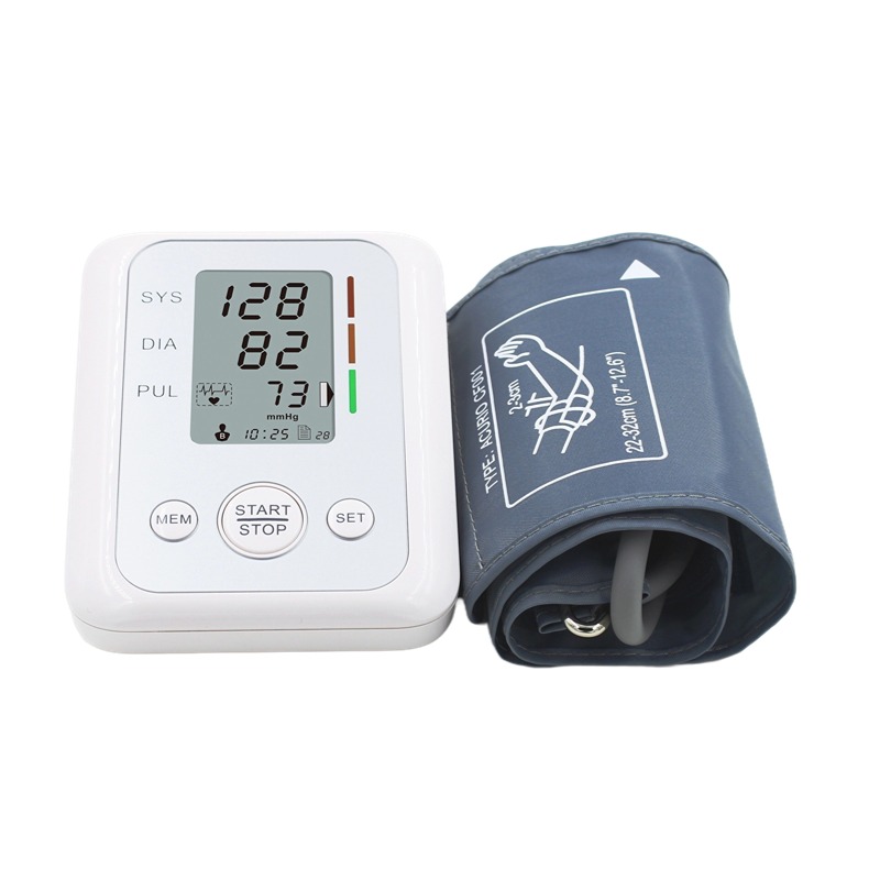 Máquina de presión arterial, Monitor Digital automático de presión arterial de brazo superior con manguito grande ajustable, latido cardíaco Irregular